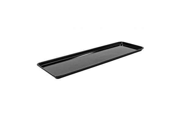 Auslagetabletts aus Melamin, rechteckig, schwarz, 580 x 195 x 20 mm