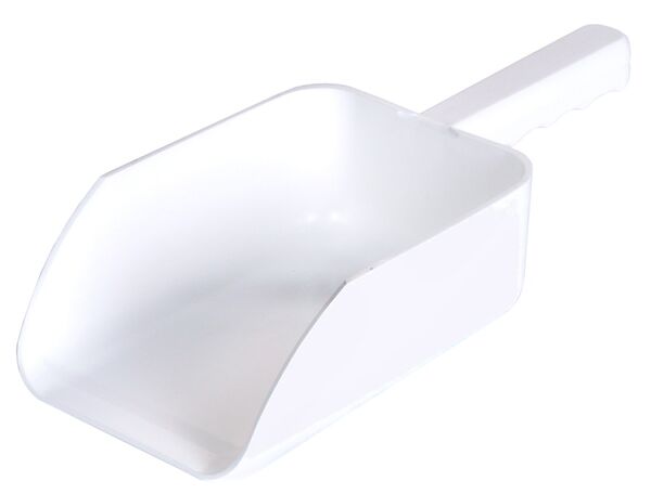 Küchenschaufel weiß, I: 0,6 ltr., 17 x 12 cm, L: 29 cm, PS