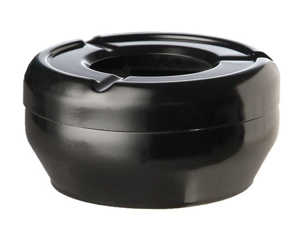 Wind-Aschenbecher D: 12 cm, H: 4,5 cm, Melamin, schwarz