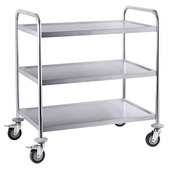 Servierwagen, 3 Ebenen, schmal, Edelstahl, 71 x 41 x 85,5 cm