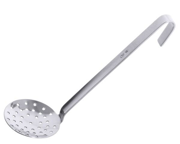 Schaumlöffel flach, Edelstahl, D: 14 cm, Stiellänge: 40 cm