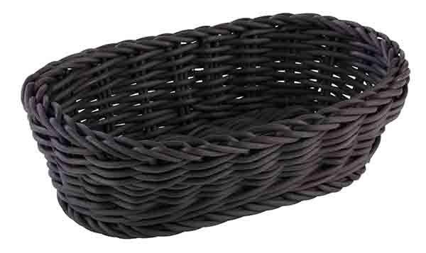 Korb, oval, 19 x 12 cm, H: 6 cm, PP, Fb. schwarz