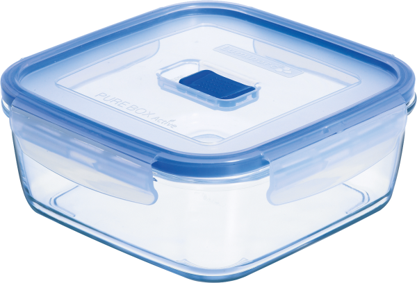 Luminarc, Pure Box Active - Vorratsdose, quadratisch, 17,6 x 17,6 cm/ 1,22 ltr.