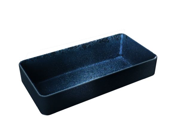 Playground, Steinzeug - NARA Schwarz : Schale tief eckig 18 x 9 cm/ 0,42 ltr.