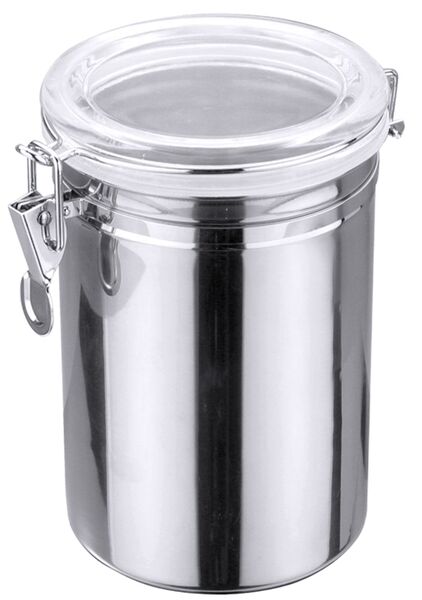 Vorratsdose, I: 0,7 ltr., D: 12,5 cm, H: 9,5 cm, Edelstahl