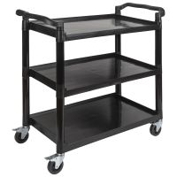Servier-, Transportwagen READY, Polypropylen schwarz, Alu-Rahmen, 3 Boeden, max. 50 kg/ Boden, 108 x 50 x 96 cm Servier-, Transportwagen READY, Polypropylen schwarz, Alu-Rahmen, 3 Boeden, max. 50 kg/ Boden, 108 x 50 x 96 cm