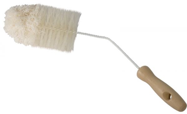 Karaffenbürste, Stahldraht mit Holzgriff, Naturborsten, L: 38 cm, D: 8 cm