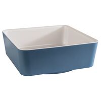 Schale HAPPY BUFFET, 20 x 20 cm, H: 7 cm, Melamin, innen weiß, außen blau Schale HAPPY BUFFET, 20 x 20 cm, H: 7 cm, Melamin, innen weiß, außen blau