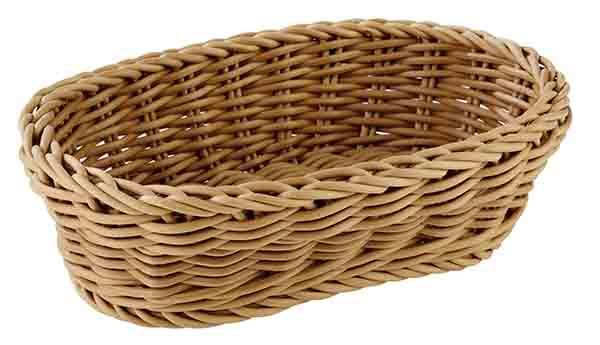 Korb, oval, 19 x 12 cm, H: 6 cm, PP, Fb. beige