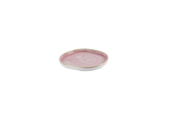 Churchill, Stonecast : Petal Pink - Teller flach organisch m. erhöhten Rand, 21 x 2 cm