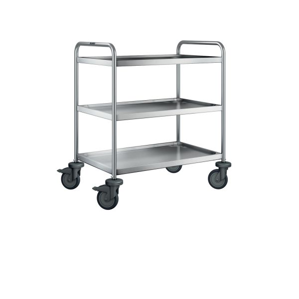 Servierwagen SW 8 X 5-3, 3 Borde 80 x 50 cm, max. 80 kg/ Bord, Trgf.: 120 kg, LxBxH: 90 x 60 x 95 cm