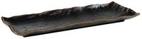 Tablett MARONE 39 x 16 cm, H: 3 cm, Melamin, schwarz, brauner Rand Tablett MARONE 39 x 16 cm, H: 3 cm, Melamin, schwarz, brauner Rand