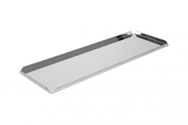 Ausstell-/Thekenbleche, Edelstahl, 200 x 600 x 15 mm, mit offenen Ecken
