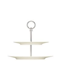 Bauscher, Purity - Etagere 2-fach mit Teller rund Fahne 22,5/ 29 cm, bonewhite, uni, 28,7 cm Bauscher, Purity - Etagere 2-fach mit Teller rund Fahne 22,5/ 29 cm, bonewhite, uni, 28,7 cm