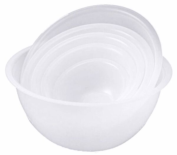 Rührschüssel weiss, transparent, I: 2,5 ltr., D: 20 cm, H: 11 cm, PP