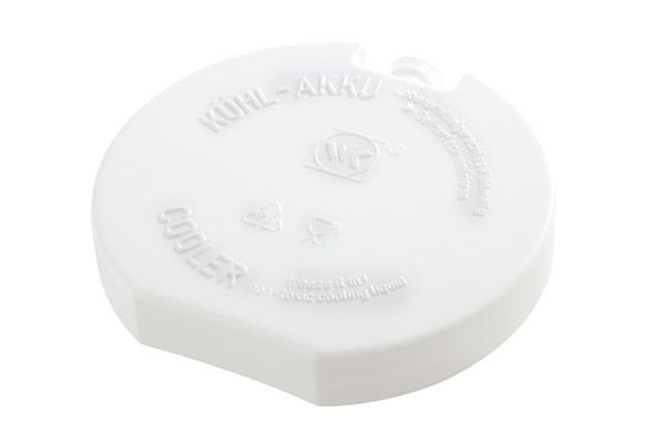 Kühlakku BRIDGE D: 10,5 cm, H: 2,5 cm, Polyethylen, weiss, 2%ige Salzlösung