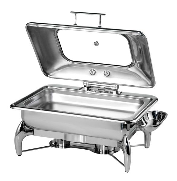 Chafing Dish GLOBE GN 1/1 66,5 x 44 cm, H: 34 cm, I: 9 ltr., Edelstahl, abnehmbarer Deckel, mit Sandwichboden