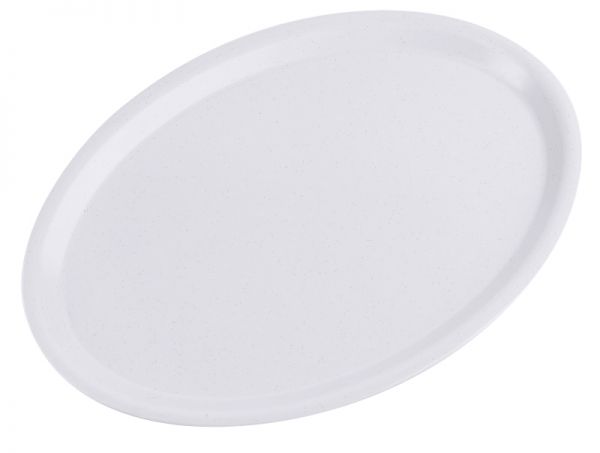 Serviertablett, oval, lichtgrau, Polyester, 29 x 21 x 1,8 cm