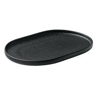 Playground, Steinzeug - NARA Schwarz : Platte oval, 30 cm Playground, Steinzeug - NARA Schwarz : Platte oval, 30 cm