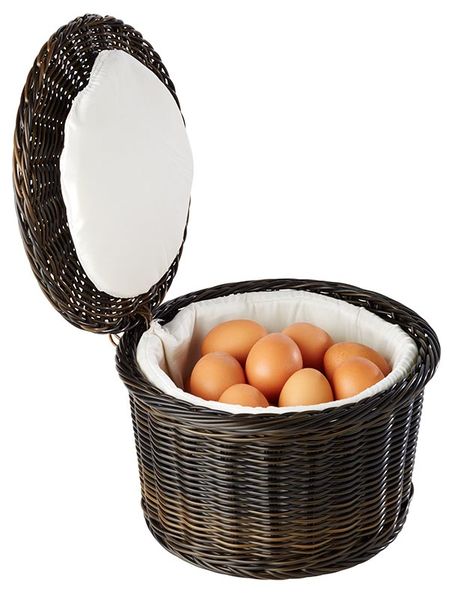 Eierkorb für ca. 20 Eier, D: 26 cm, H: 17 cm, PP, Fb. schwarz / braun