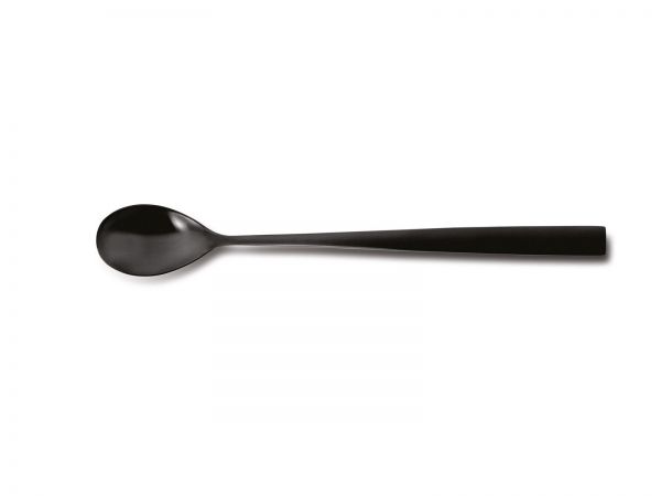 Comas, BCN Colors : PVD Schwarz 18/0 - Limo-, Longdrink-, Joghurtlöffel satiniert 202 mm