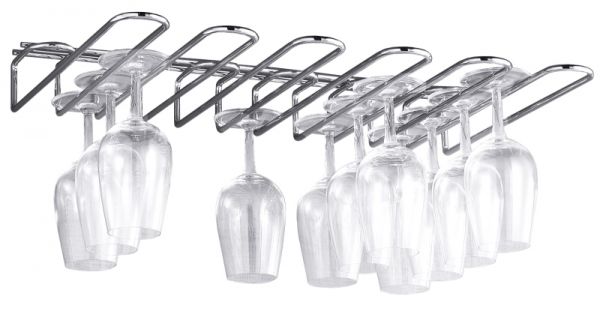 Gläserregal für 5 Glasreihen, verchromter Draht, L: 45 cm, T: 31 cm