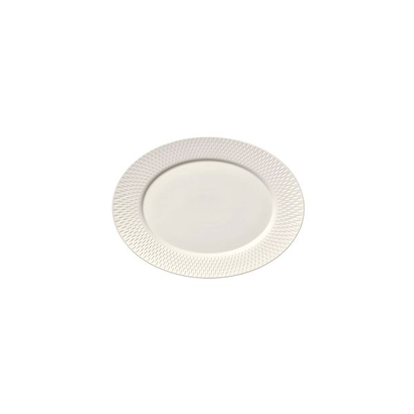 Bauscher, Purity Reflections : Platte oval Fahne, bonewhite, uni, 18 x 13 cm