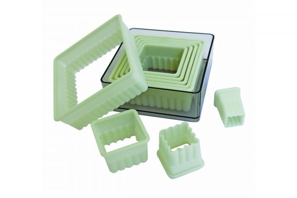 Ausstechersatz Quadrat, gezackt 9-teilig