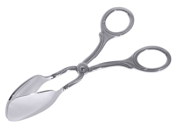 Gebäckzange, fugenlos, verzierter Griff, Edelstahl, L: 18 cm