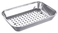 Grill-, Abtropfschale, EdSt. 18/10, hochglänzend, Einsatz mit 10 mm Lochung, 35 x 24 x 5,5 cm Grill-, Abtropfschale, EdSt. 18/10, hochglänzend, Einsatz mit 10 mm Lochung, 35 x 24 x 5,5 cm
