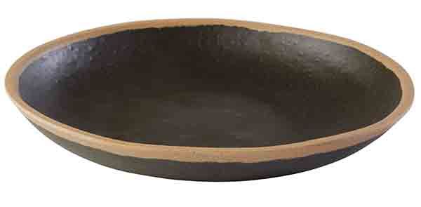 Teller CROCKER D: 20,5 cm, H: 3 cm, 0,5 ltr., Melamin, braun, Tonoptik, brauner Rand