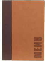 Speisekartenmappe A4, Kunstleder, braun, H: 34 cm, B: 24 cm Speisekartenmappe A4, Kunstleder, braun, H: 34 cm, B: 24 cm