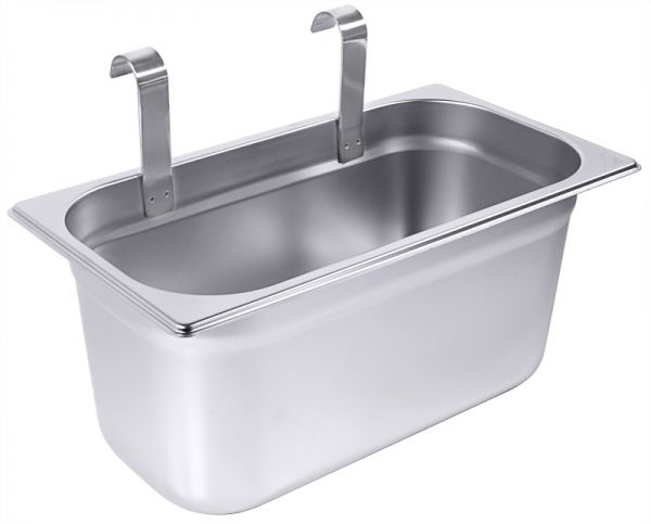 Bestecksammler GN 1/3, mit zwei Haken, Edelstahl, I: 5,7 ltr., 32,5 x 17,6 x 15 cm