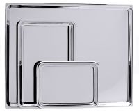 Auslagetablett, rechteckig, glatter Rand, Edelstahl, 44,5 x 32,5 x 0,9 cm Auslagetablett, rechteckig, glatter Rand, Edelstahl, 44,5 x 32,5 x 0,9 cm