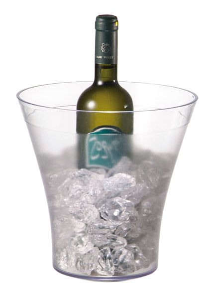 Wein / Sektkühler D: (oben) 22 cm, H: 23 cm, SAN, transparent gefrostet, Fuß D:: 14 cm, I: 4 ltr.