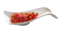 Schale SMALL WAVE, MINI 26 x 13 cm, H: 4,5 cm, Melamin, weiss, auch als Besteckablage Schale SMALL WAVE, MINI 26 x 13 cm, H: 4,5 cm, Melamin, weiss, auch als Besteckablage