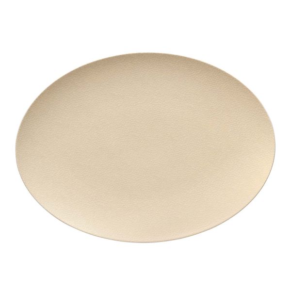 Bauscher, Purity : 425782 Pearls Champagne - Platte oval Coup, bonewhite, 37 x 27 cm