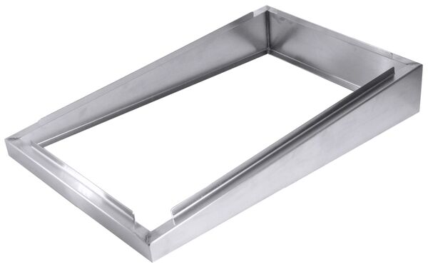 Edelstahlrahmen schräg für GN 1/1 Behälter bis 40 mm tief, Höhe: 4,5 - 10 cm