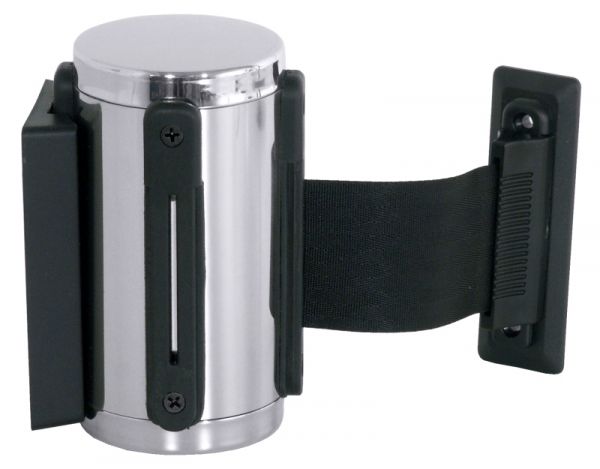 Absperrband, schwarz incl. Wandhalterung