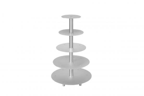 Etagen- Tortenständer, Alu, 5 Etagen: 20/ 26/ 32/ 40/ 45 cm, H: 71,2 cm