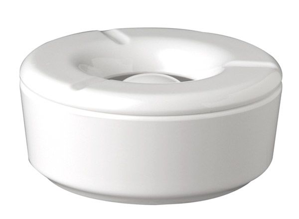 Wind-Aschenbecher D: 11,5 cm, H: 5 cm, Melamin, weiss