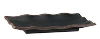 Tablett MARONE 27,5 x 11 cm, H: 2 cm, Melamin, schwarz, brauner Rand Tablett MARONE 27,5 x 11 cm, H: 2 cm, Melamin, schwarz, brauner Rand