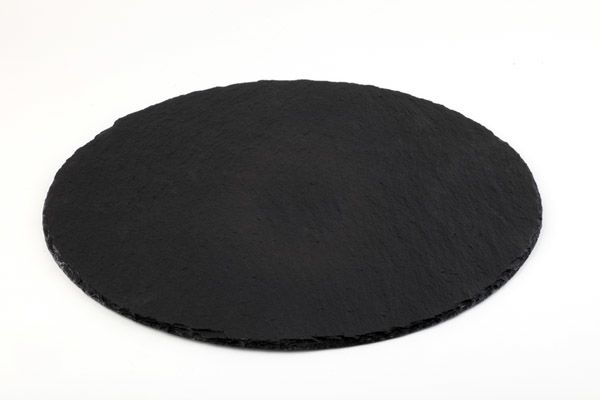 Naturschieferplatte D: 33 cm, Materialstärke 6 - 9 mm, gebrochene Kante