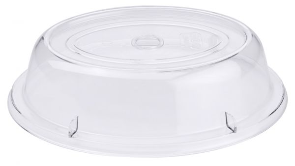 Tellerglocke, klar, oval, mit Griffloch, Polycarbonat, 26,5 x 20 x 6,5 cm