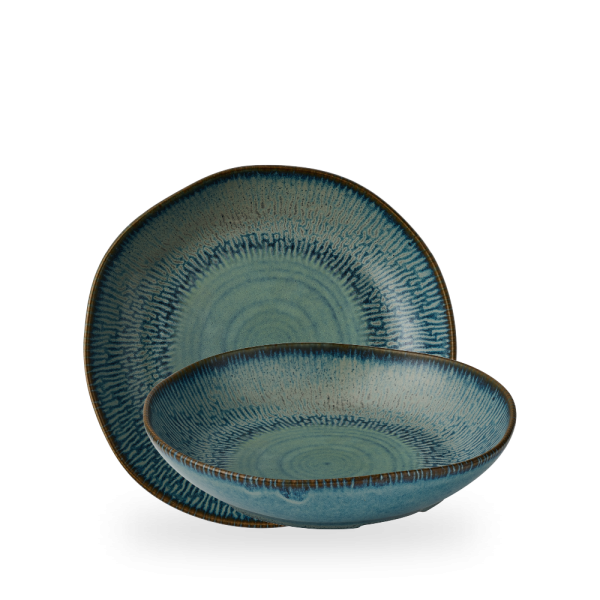 Churchill, Envisage Cascade : Sapphire Blue - Schale tief organisch, 25 x 4,5 cm/ 1,2 ltr.