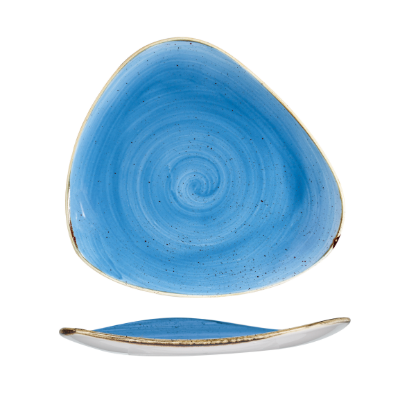 Churchill, Stonecast : Cornflower Blue - Teller flach dreieckig, 28,5 cm