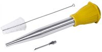 Bratensaftspritze mit Bürste, Edelstahl, D: 2,3 cm, L: 32 cm, I: 0,05 ltr. Bratensaftspritze mit Bürste, Edelstahl, D: 2,3 cm, L: 32 cm, I: 0,05 ltr.