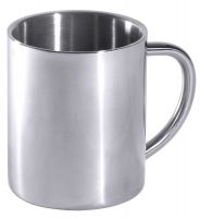 Trinkbecher mit Griff, doppelwandig, Edelstahl, I: 0,25 ltr., D: 7 cm, H: 9 cm Trinkbecher mit Griff, doppelwandig, Edelstahl, I: 0,25 ltr., D: 7 cm, H: 9 cm
