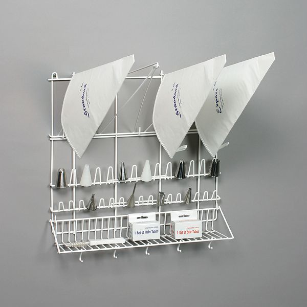 Spritzbeutel - Wandaufhänger, weiss beschichtet, 500 x 500 mm