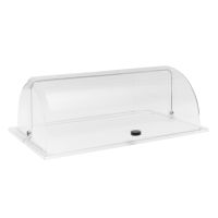 GN 1/1 Rolltophaube, Polycarbonat, schwarzer Griff, 53 x 32,5 x 19 cm GN 1/1 Rolltophaube, Polycarbonat, schwarzer Griff, 53 x 32,5 x 19 cm